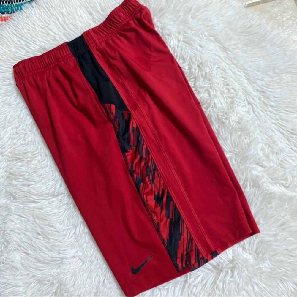 NIKE • Red + Black Youth Athletic Gym Basketball Shorts